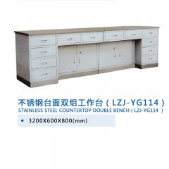 不銹鋼臺(tái)面雙組工作臺(tái)(LZJ-YG114 )